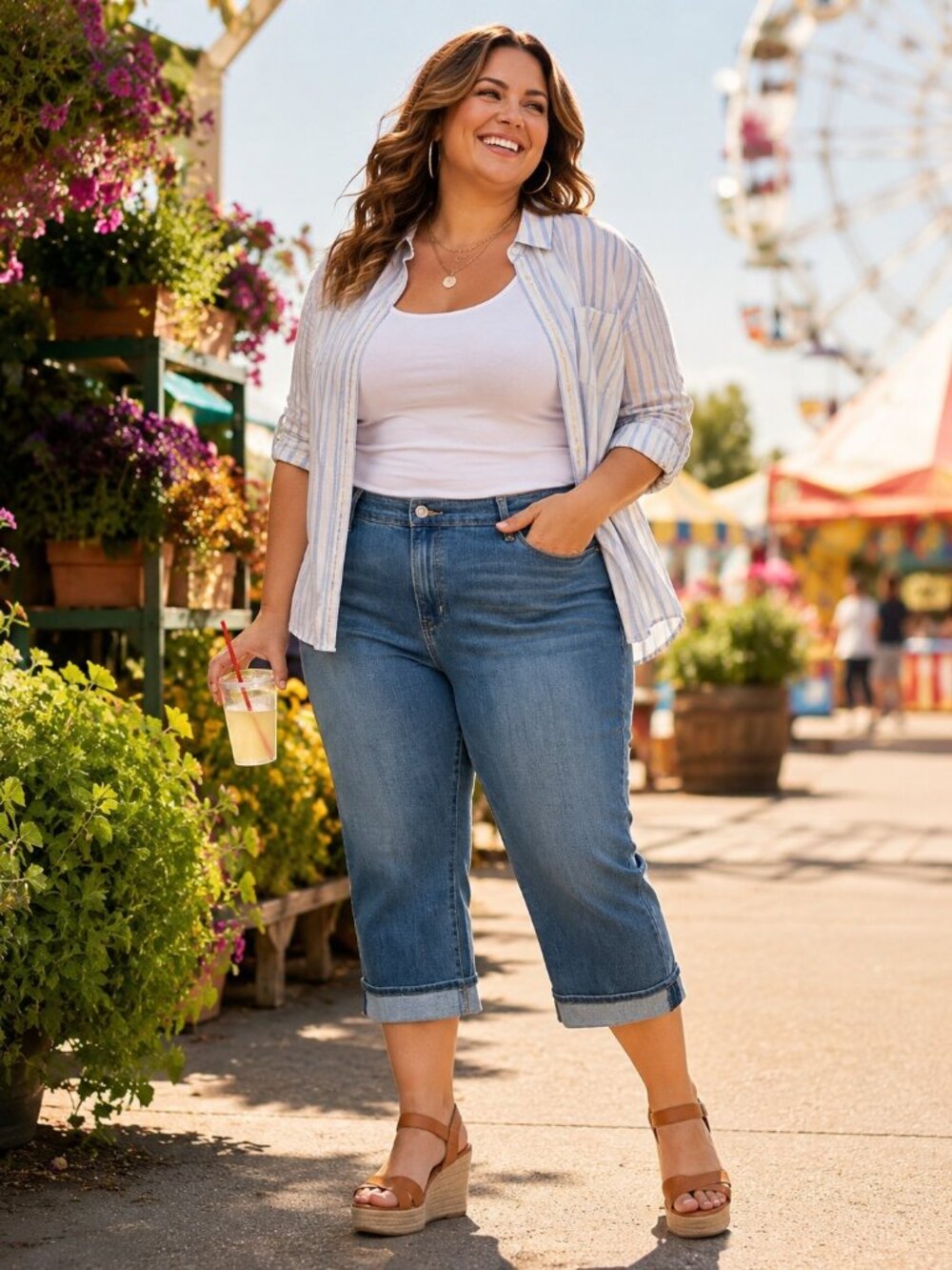 Levi Strauss Signature Gold Womens Plus Size Capri Jeans W36 Size 22 NWT